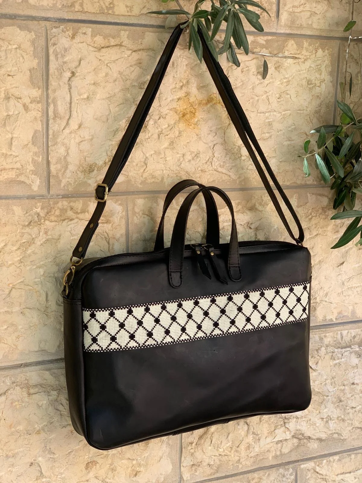Osama Laptop Bag with Tatreez Strap