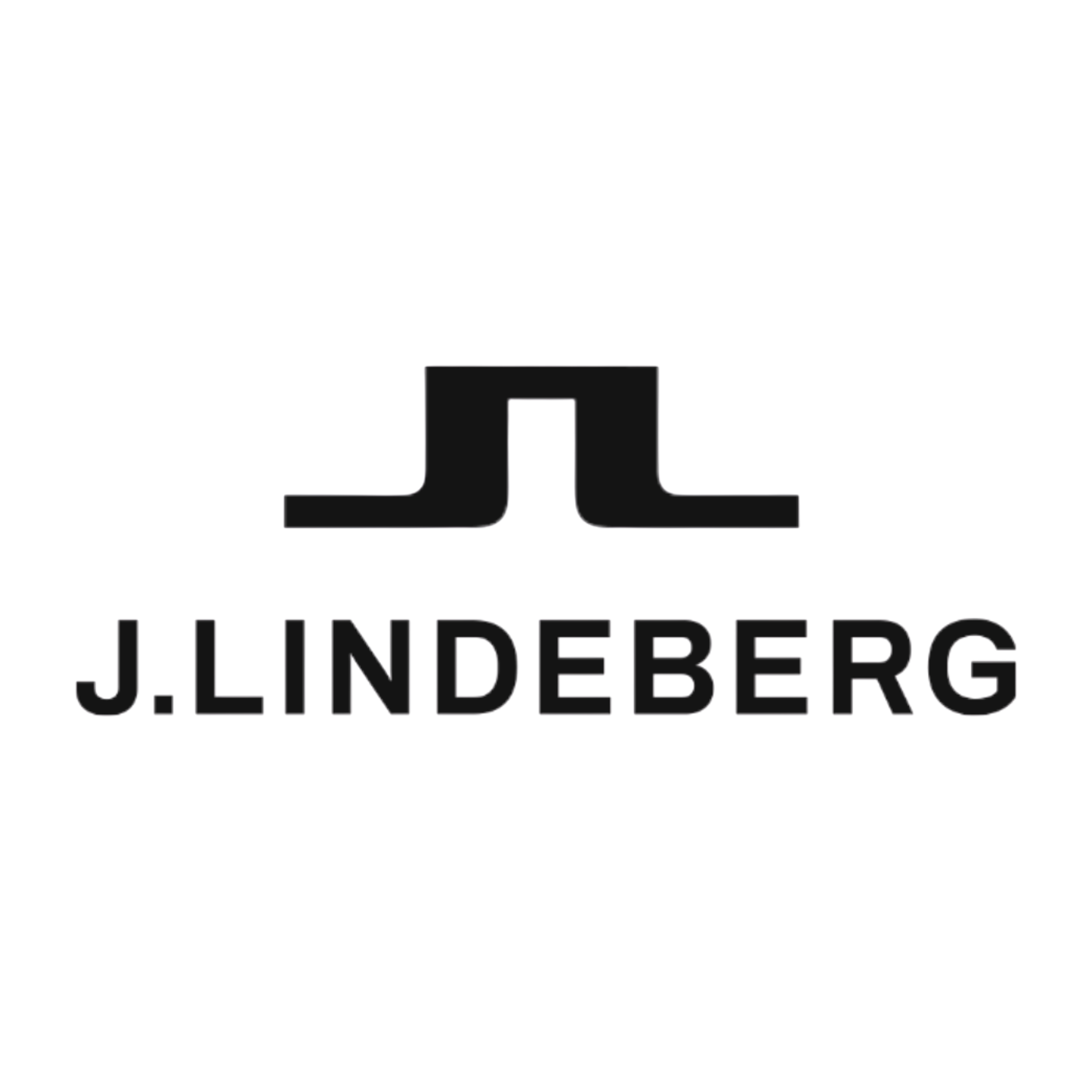 Logo with a stylized black T above the name J. Lindeberg in black text.