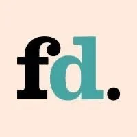 Graphic of lowercase letters 'f' in black and 'd' in teal with a period, on a light background.