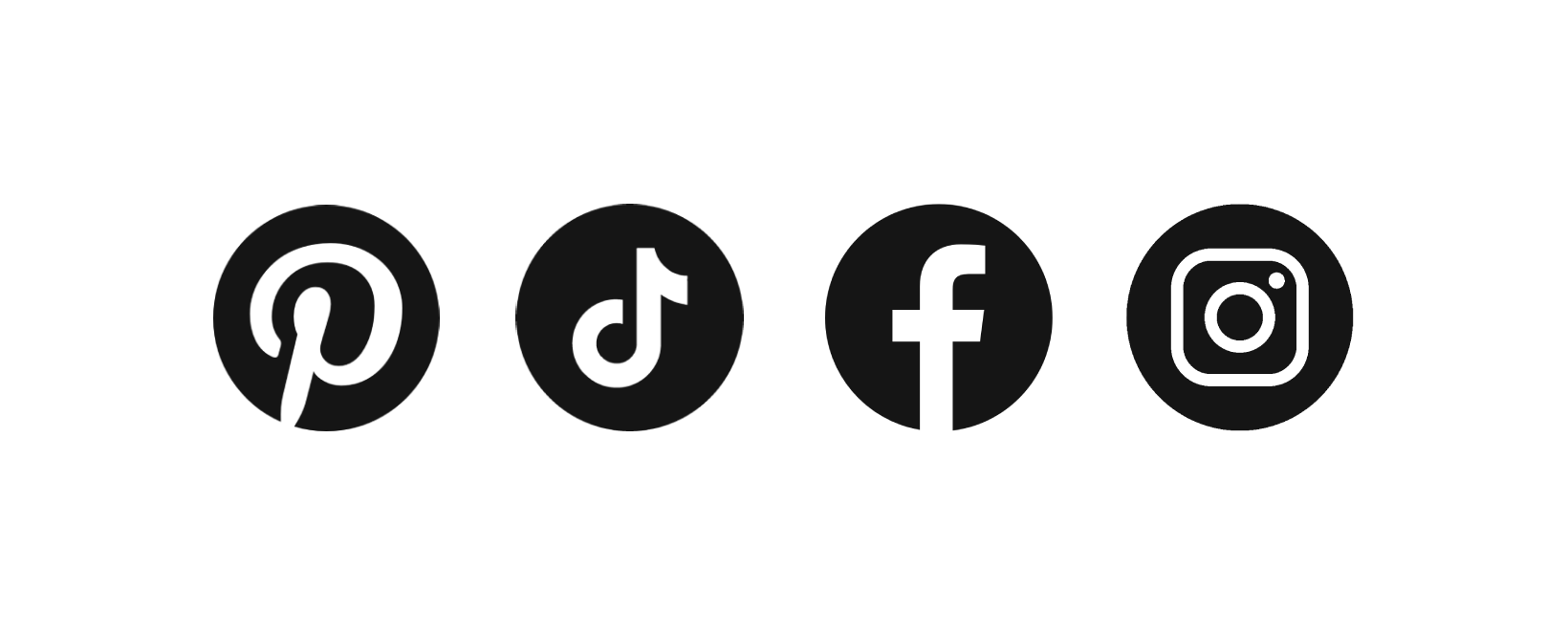 icônes de réseaux sociaux : Pinterest, TikTok, Facebook, Instagram