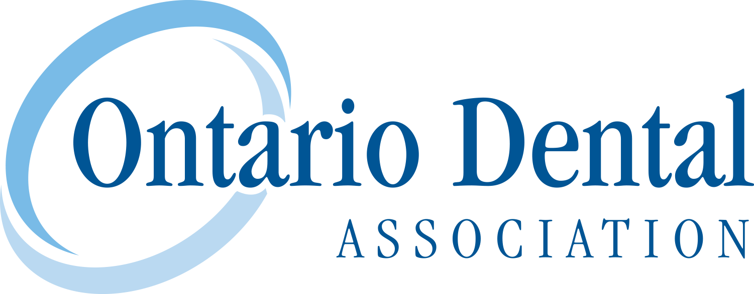 Logo of the Ontario Dental Association with blue circular design and text.