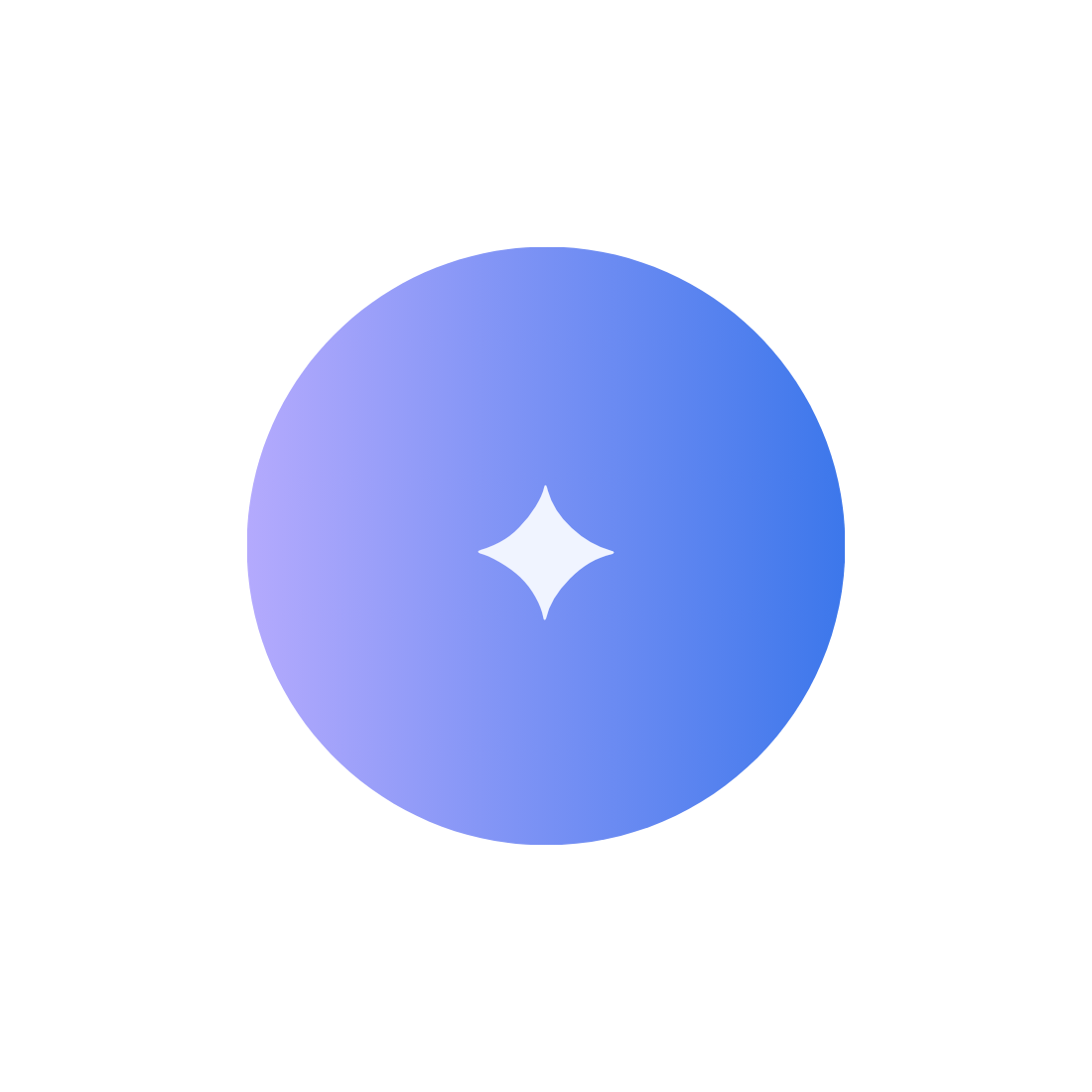 Digital illustration of a sparkly, glowing, purple and blue circular icon with a white star in the center, representing deep knowing and intuition.