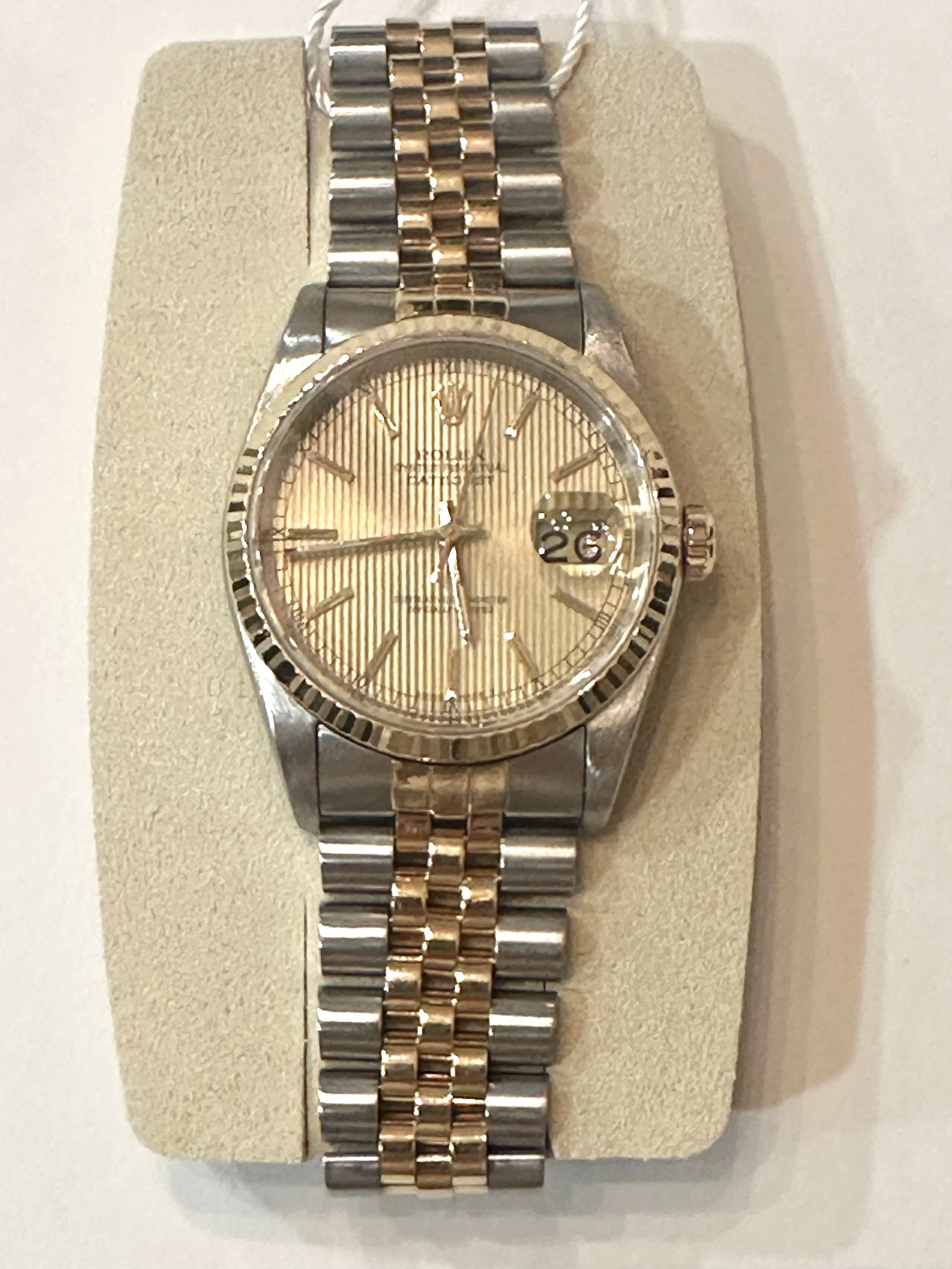 Rolex Datejust 36 – Two-Tone Steel & Yellow Gold, Champagne Tapestry Dial