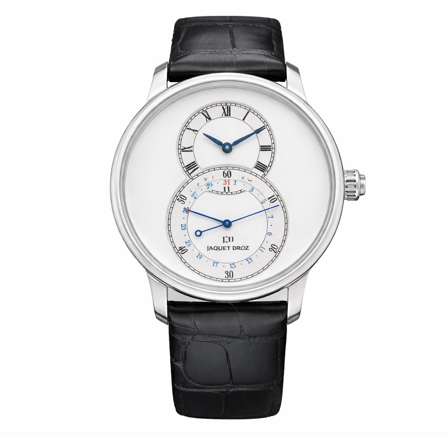 Jaquet Droz Grande Seconde Automatic – White Dial, Black Leather Strap