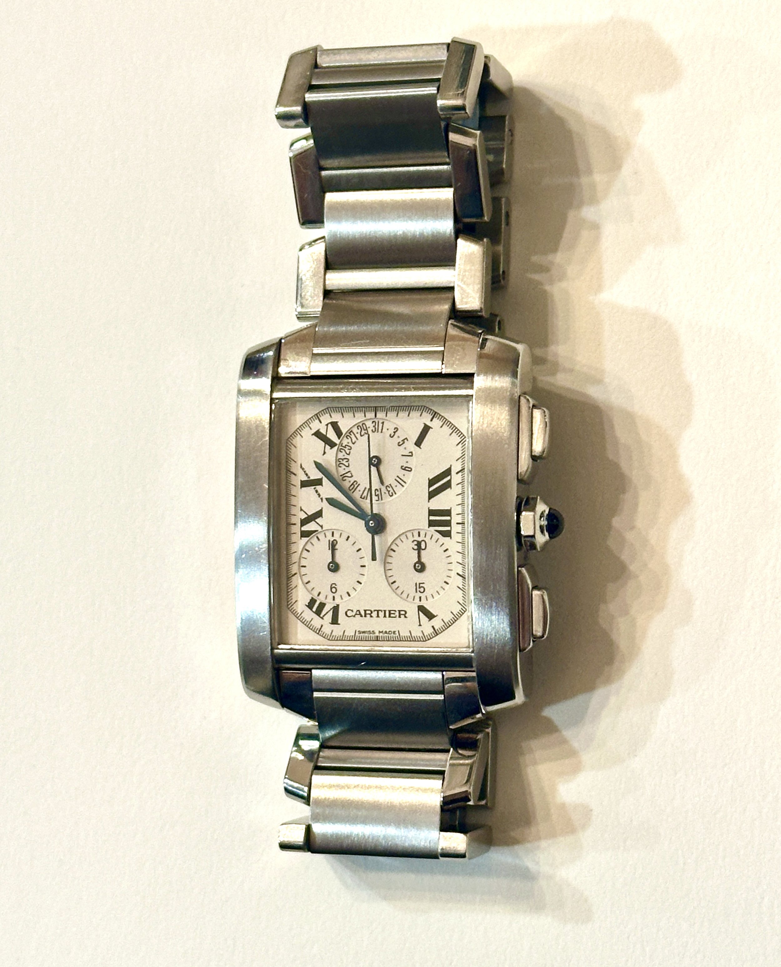 Cartier Tank Américaine Chronograph Stainless Steel · Automatic · Integrated Brace