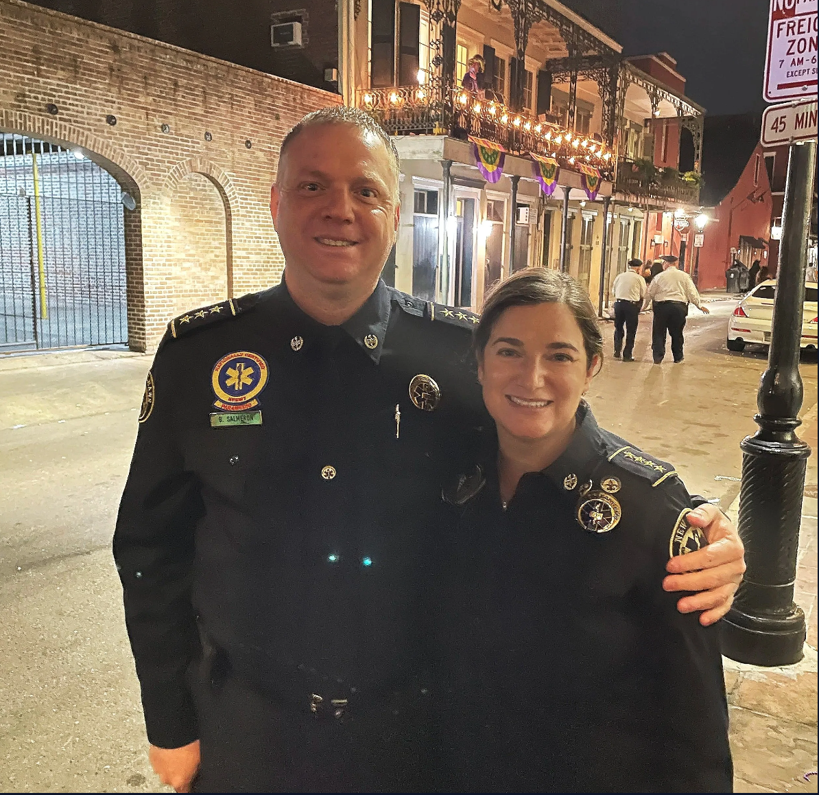 Dr. Meg Marino with Chief Bill Salmeron New Orleans EMS