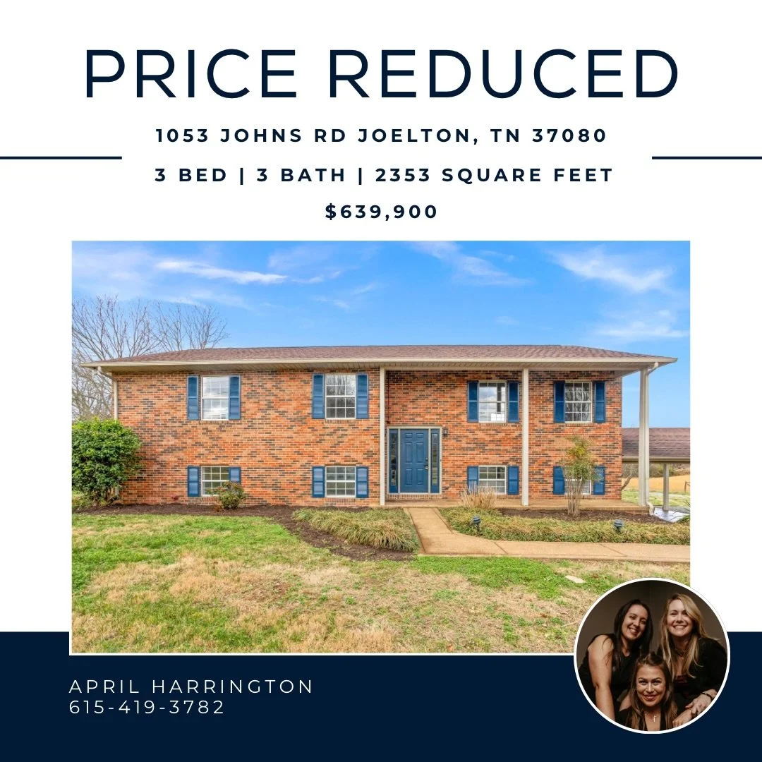 🚨 IMPROVED PRICE 🚨

1053 Johns Rd Joelton, TN
 🛏 3 bedrooms 
 🛁 3 bathrooms
 ☀️ 5.02 Acres

Just 20 minutes from Nashville&hellip; but it feels like a whole different world 🌿✨

Thinking about leaving the city? Come try it on.

✔️ Fully remodeled