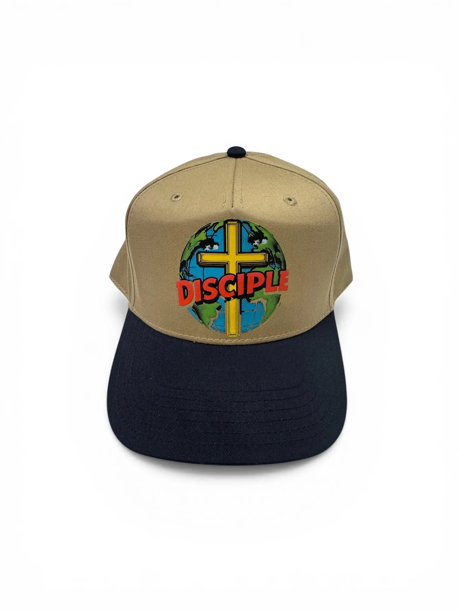 Disciple Baseball Cap - Khaki & Navy.JPG