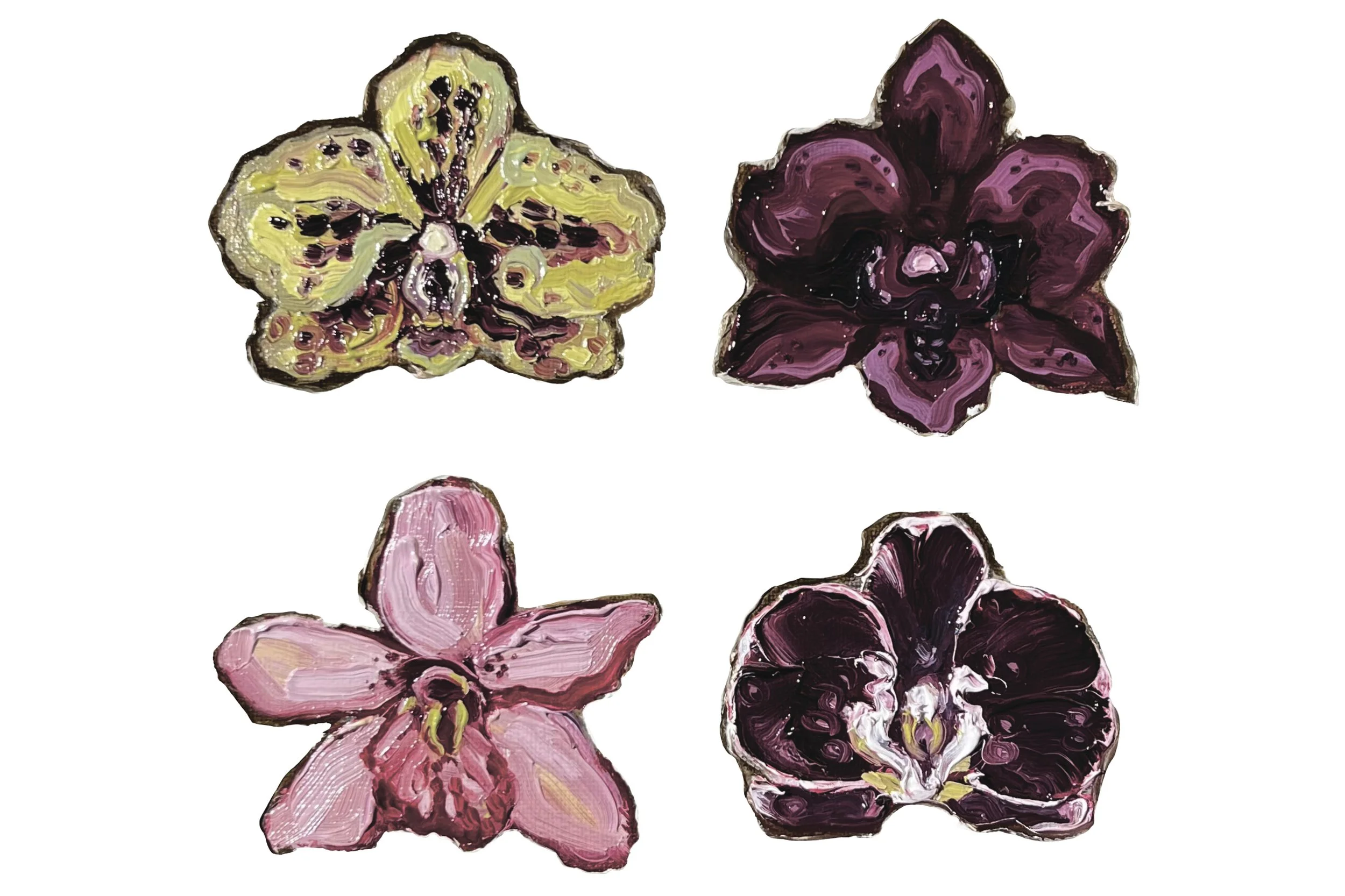 orchid stickers - matte vinyl