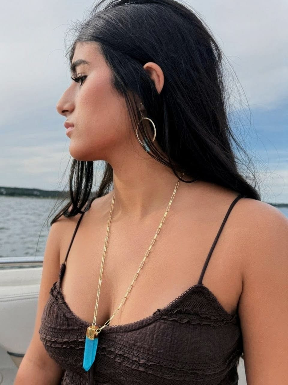 Aqua Aura Magdalene Goddess Necklace