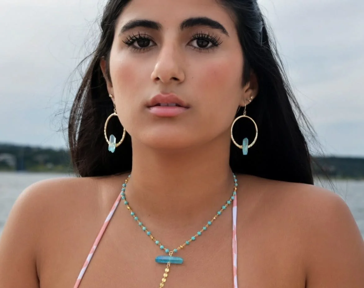 Aqua Aura Magdalene Hoops 1.5"