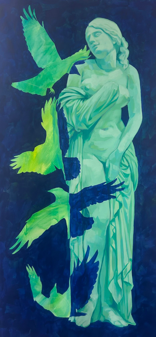 Four of Crows // 2025 // Acrylic // 69 x 32 inches