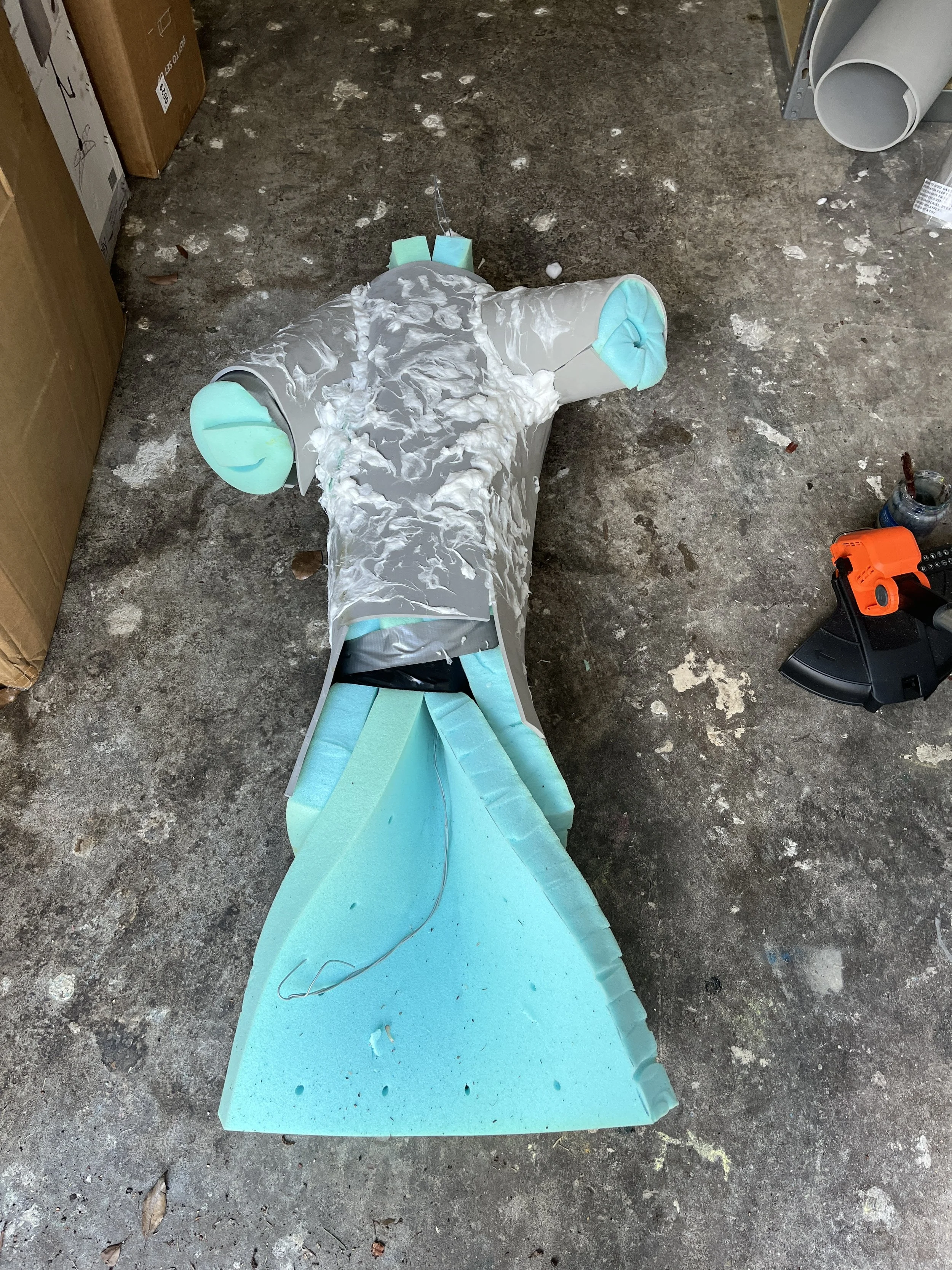 Cotton and glue texture applied to body