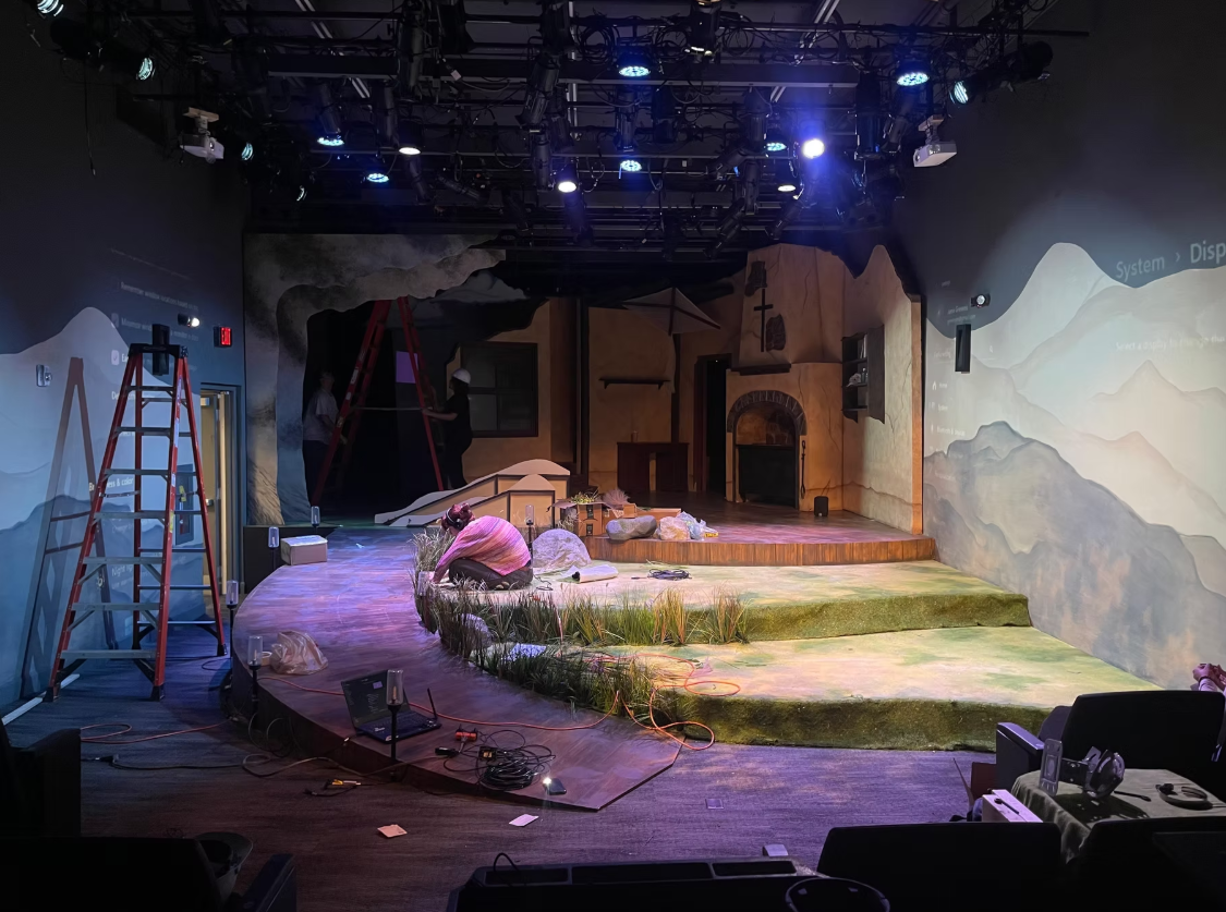 Theater installation progress