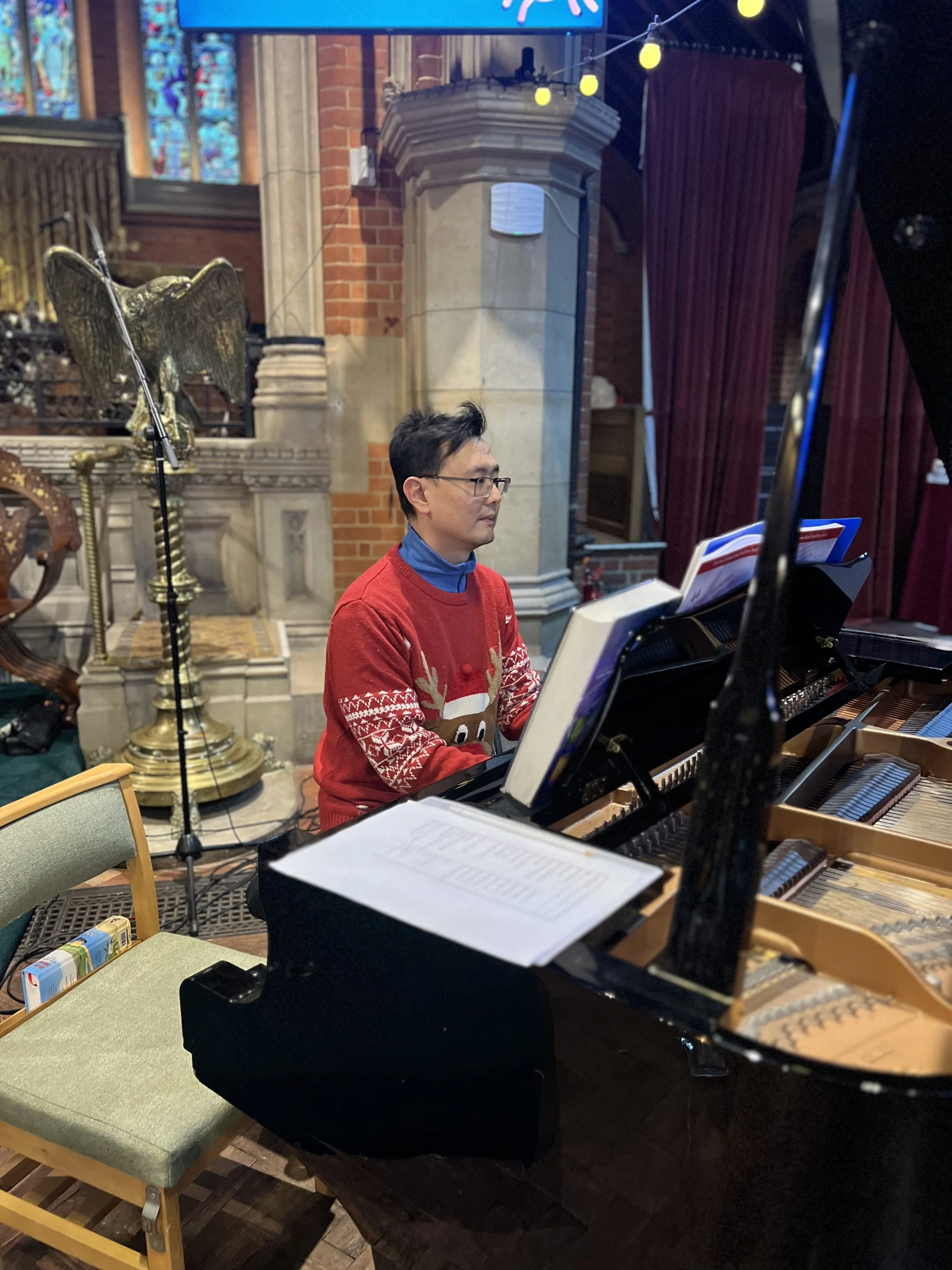 Piano carols at Christmas Fair