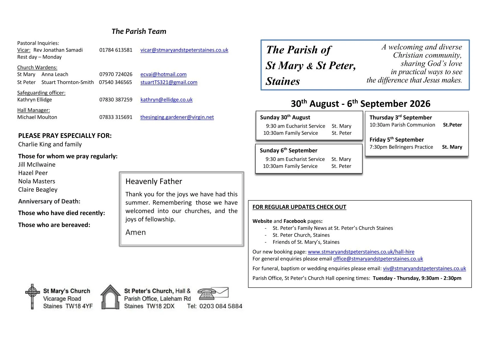 Newsletter 30 August - 6 September 2026