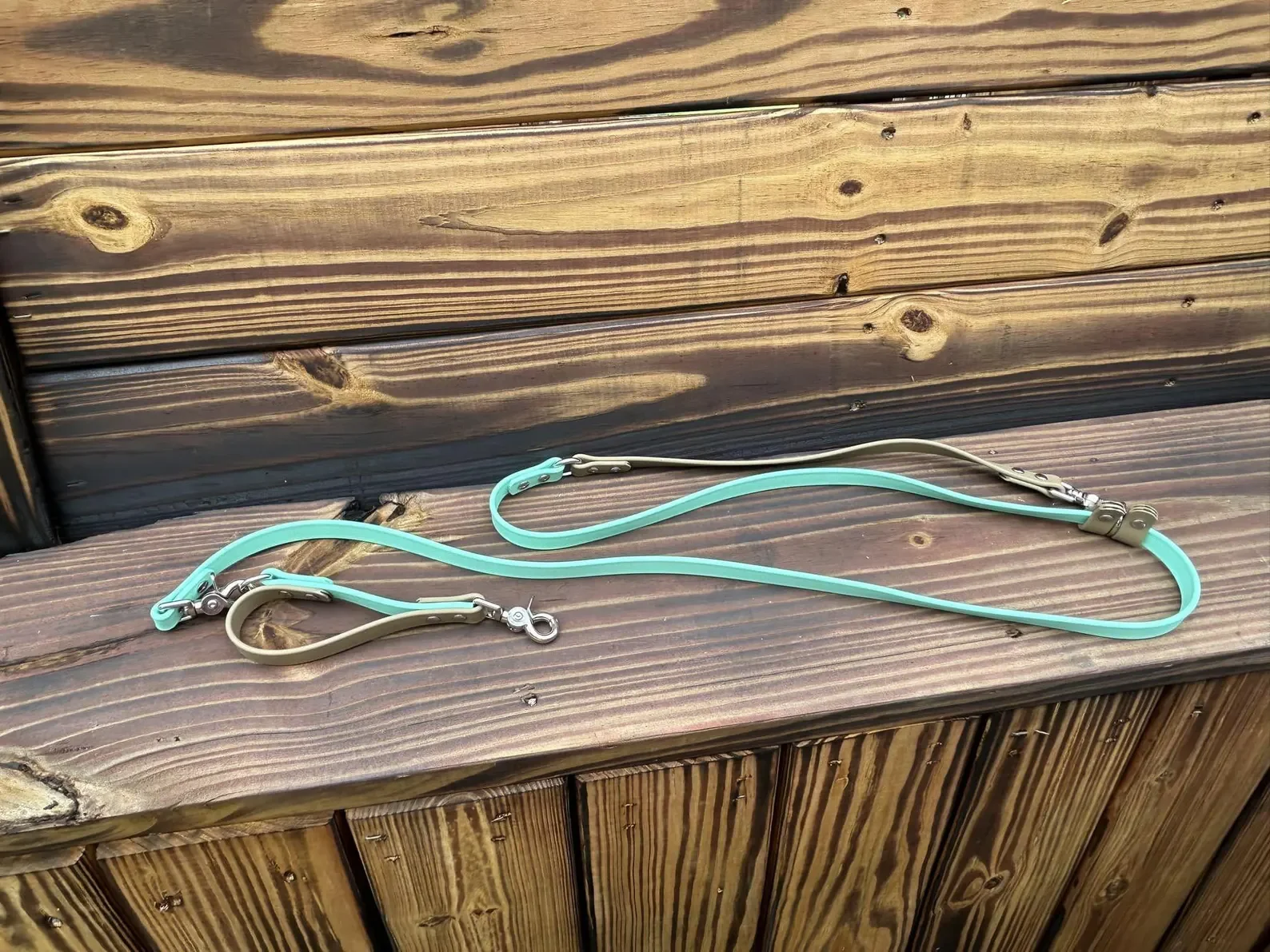 2-in-1 Hands-free 2-tone Biothane Leash with Detachable Traffic Lead