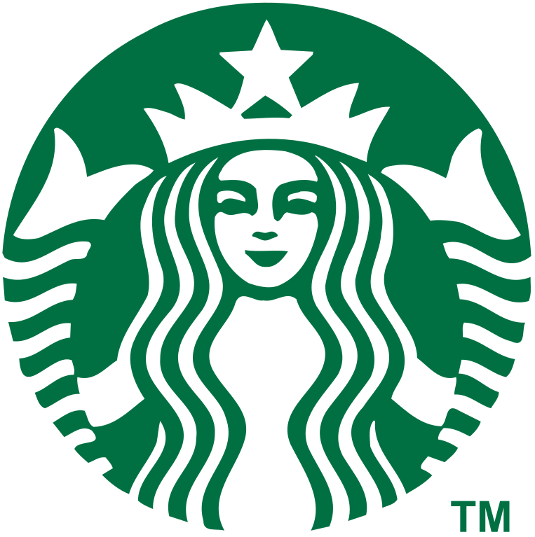 The Starbucks logo featuring a green circle with a white mermaid/siren head with long hair and a crown.