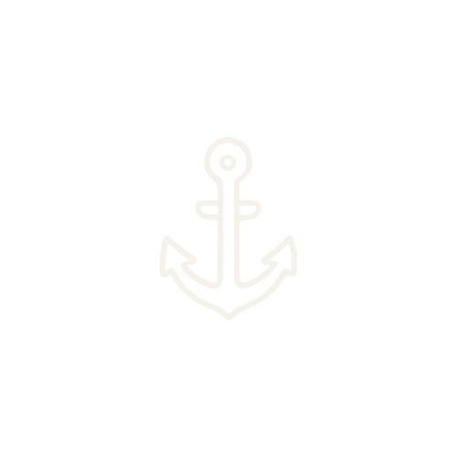 White anchor icon on black background.