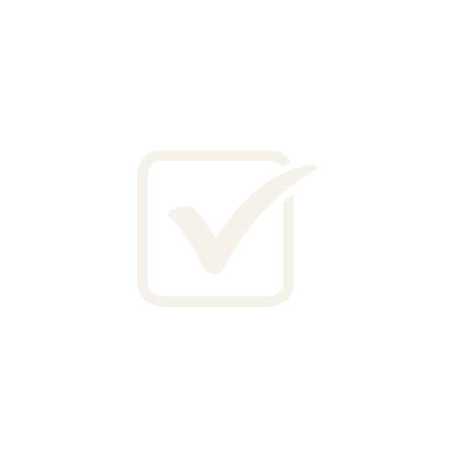 A white checkmark inside a square on a black background.