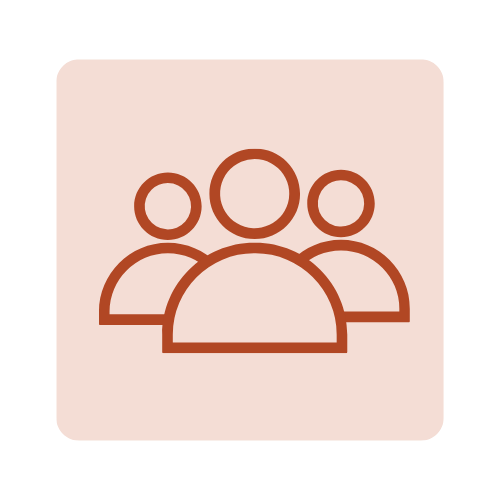 Icon of three people, representing a group or team.
