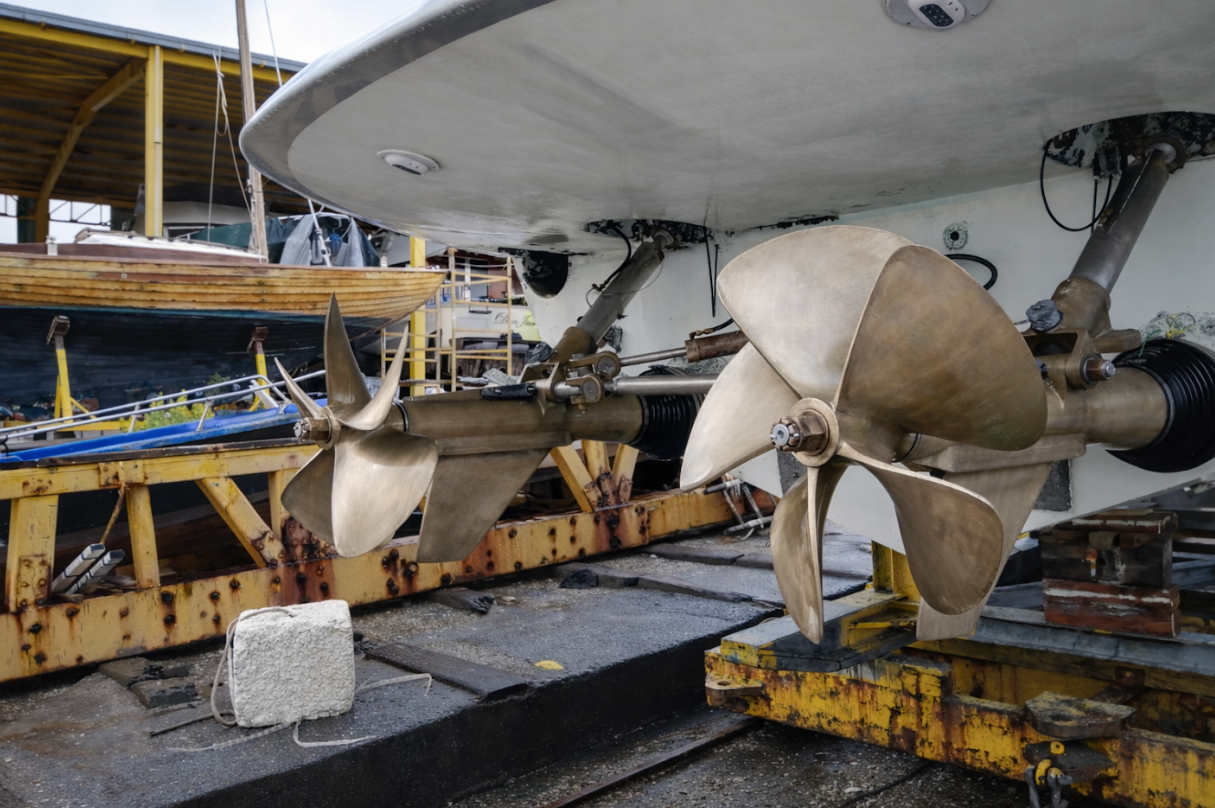 Arneson maintenance on pershing yacht
