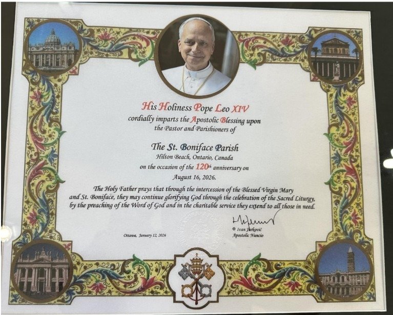 c.2026 Papal Blessing for 120th Anniversary
