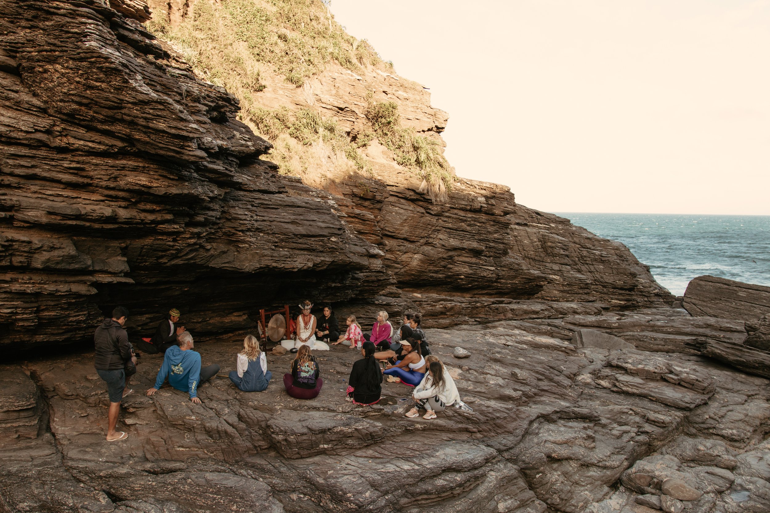 Group ceremony beach