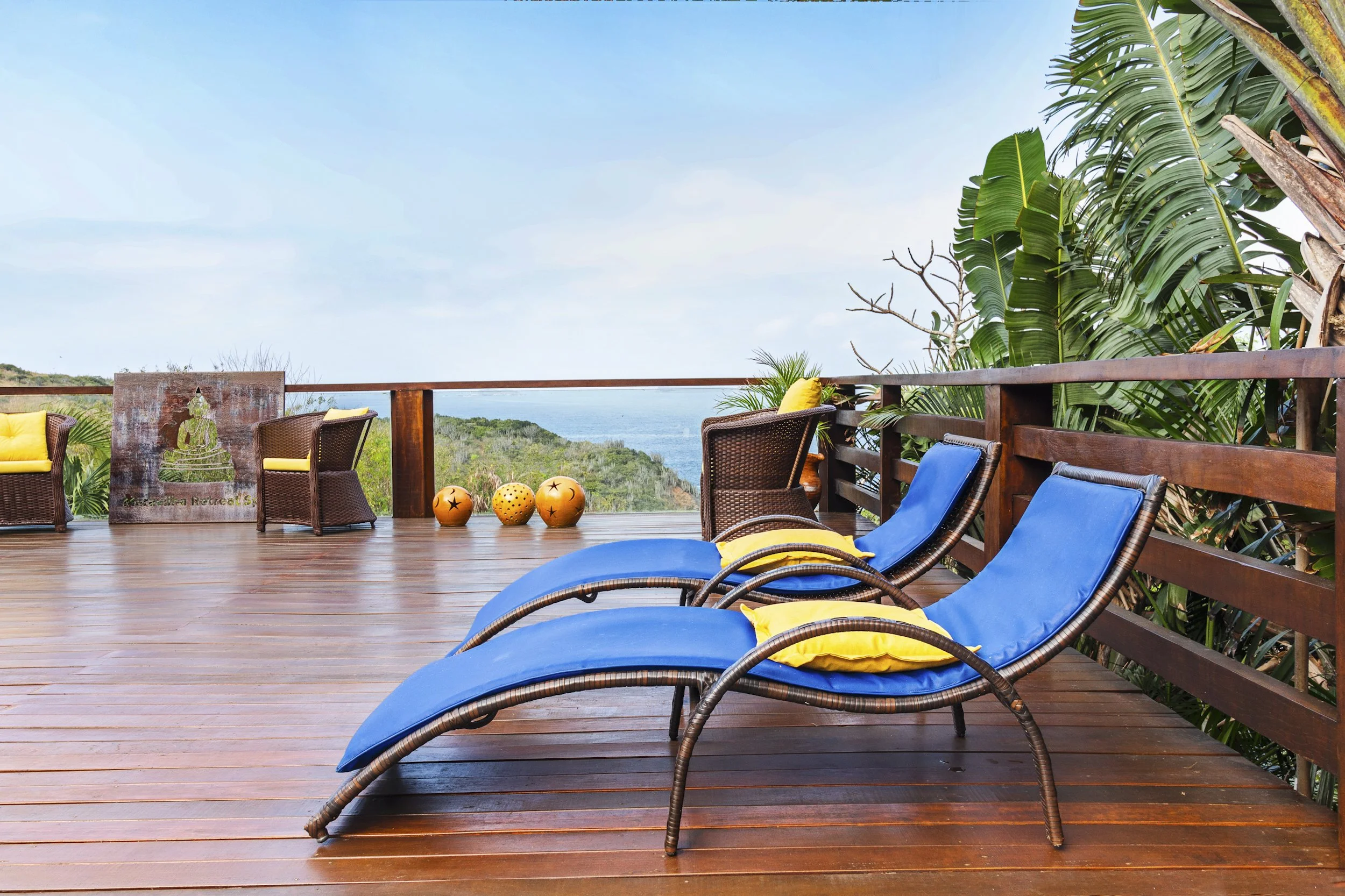 deck chairs and views