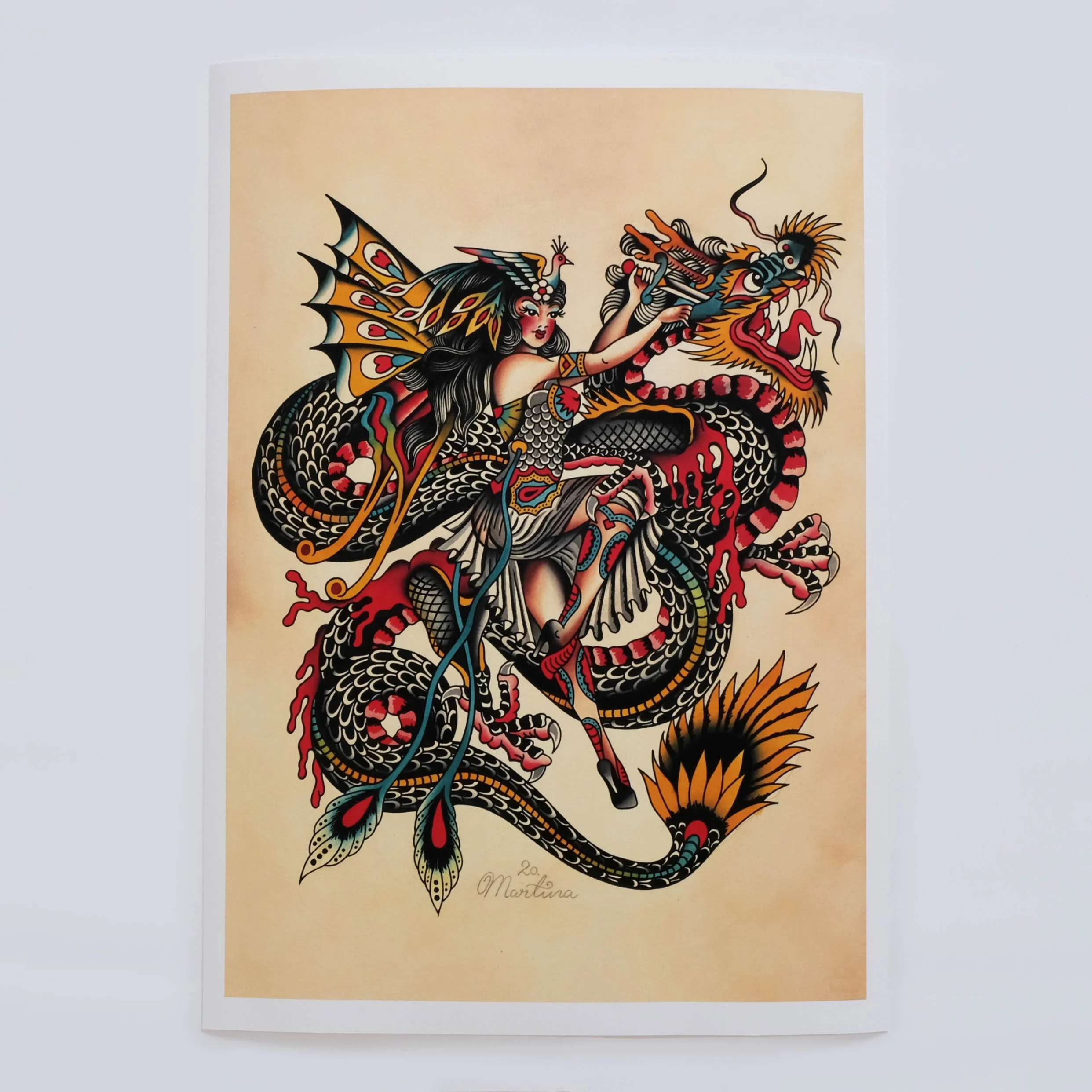 dragon-slayer-print-artwork-traditional-tattoo-flash-worldwide-shipping-japan-sweden-folkart-electric-martina.jpg