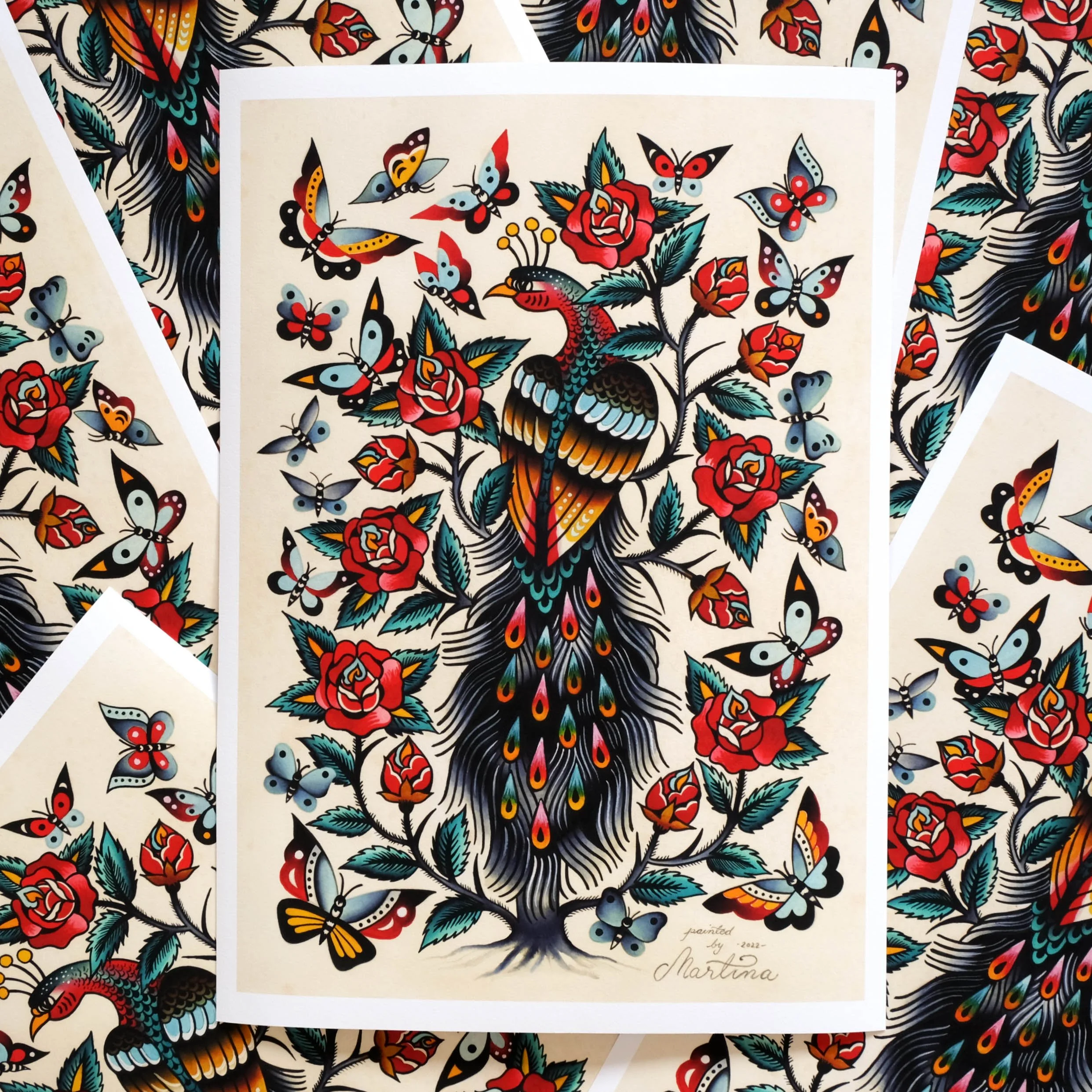 PEACOCK & BUTTERFLIES
