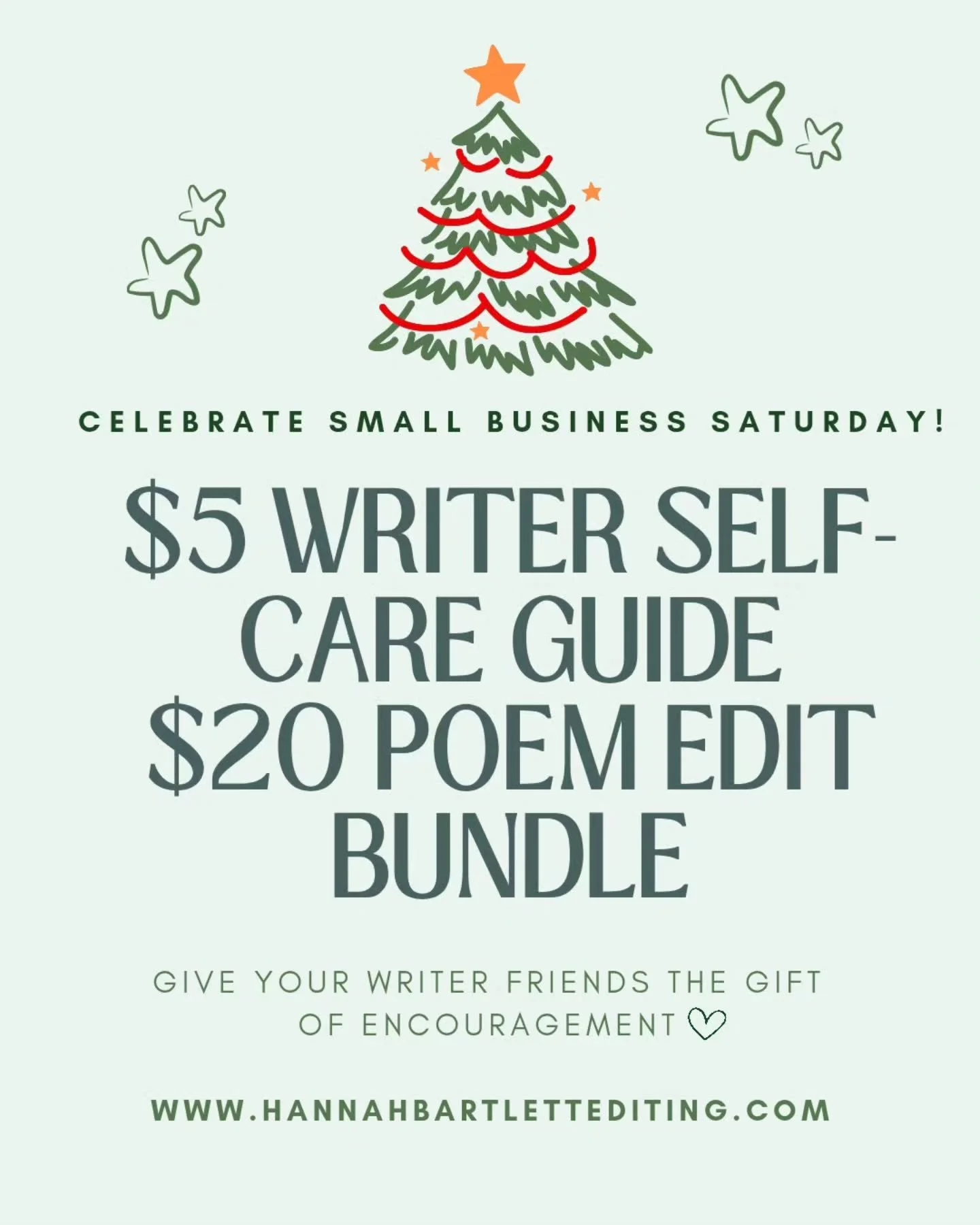 Happy Small Business Saturday!

If you need a gift for your writer friends (or yourself!), I've got you covered 🎁 

The writer self-care guide was created specifically with my fellow neurodivergent people in mind. Communication templates, media reco