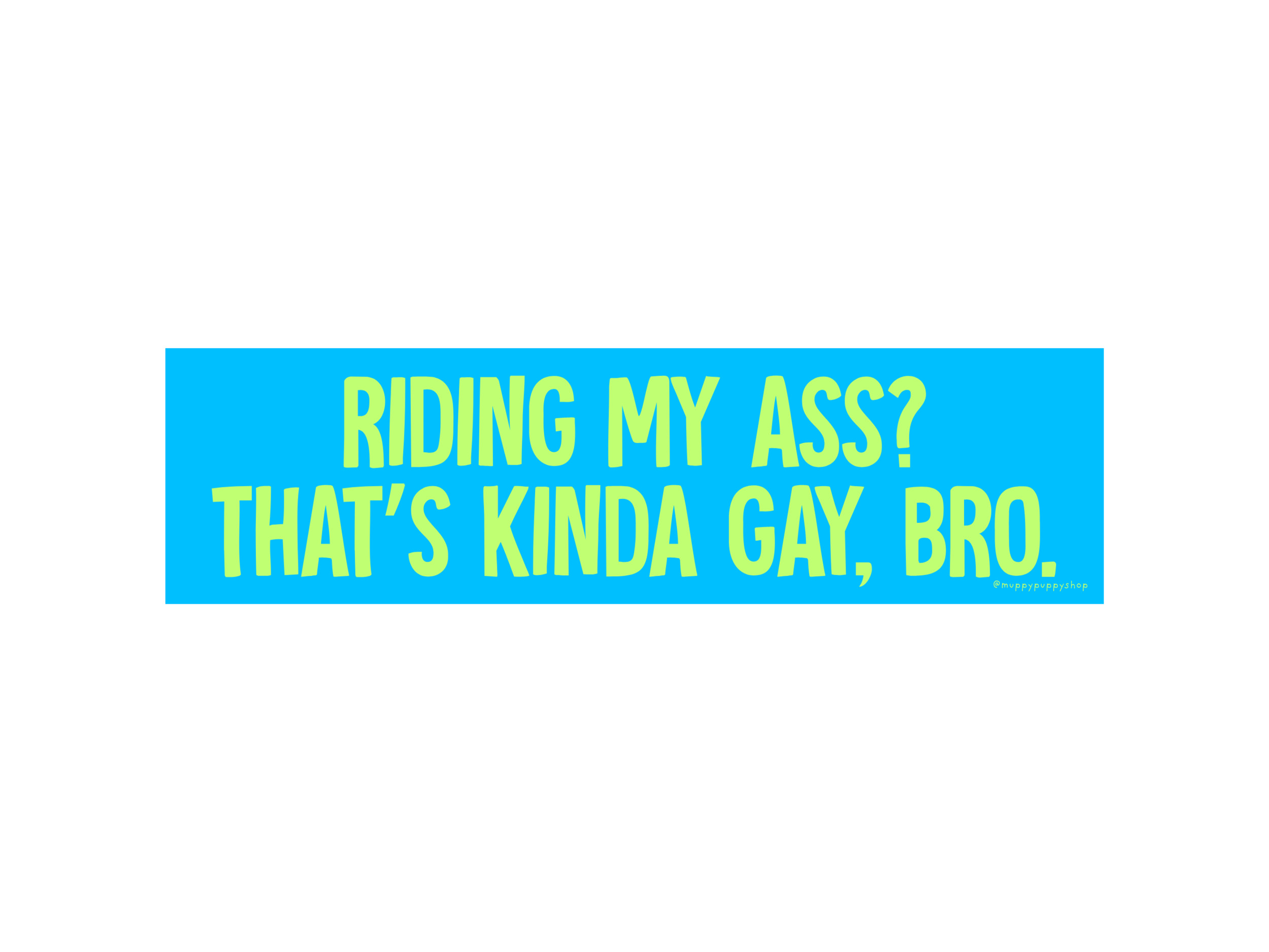 Riding My Ass? That's Kinda Gay Bro Bumper Sticker or Magnet