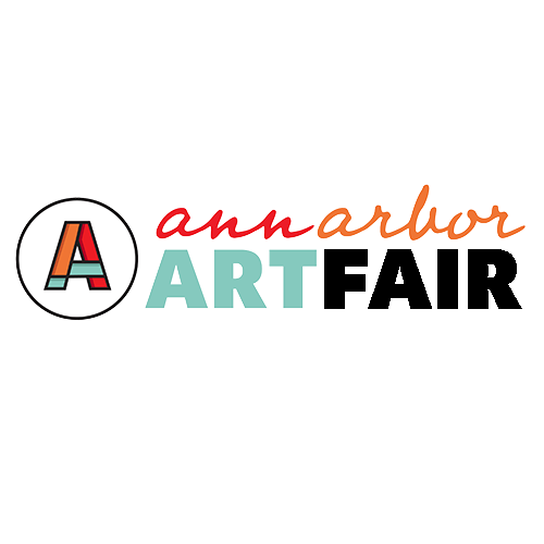Logo with a stylized letter A inside a circle, and the words 'ann arbor ART' in colorful, mixed fonts.