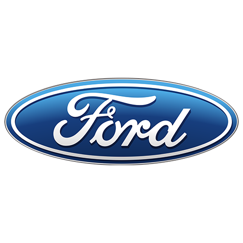 Ford logo with blue oval background and white cursive text.