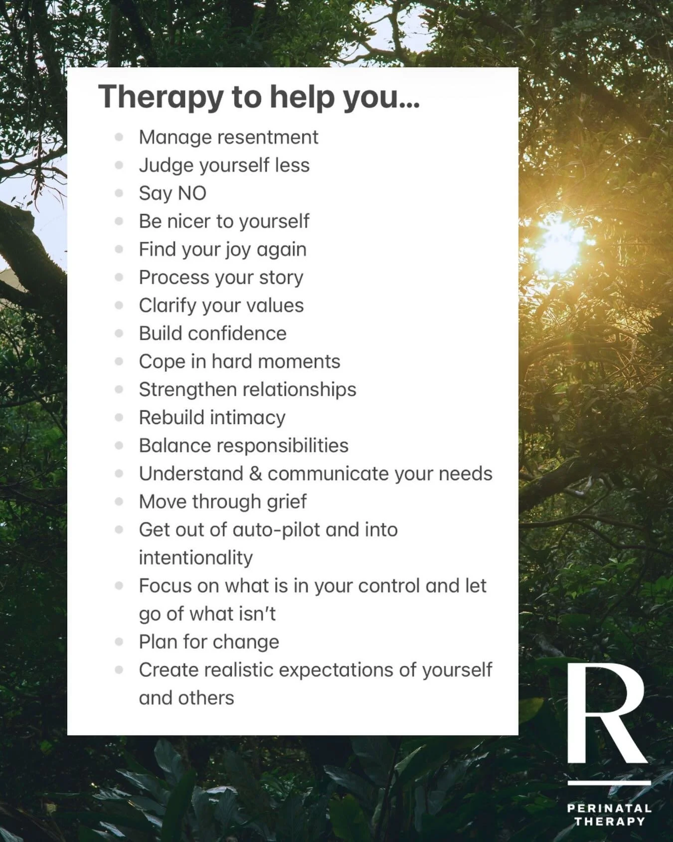 How can therapy help you while trying to conceive, pregnant or postpartum? Where do we even start?!