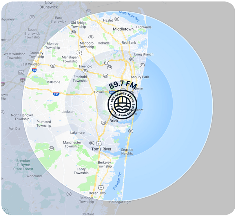 89.7 FM - Monmouth & Ocean Counties, NJ Frequency Coverage Map