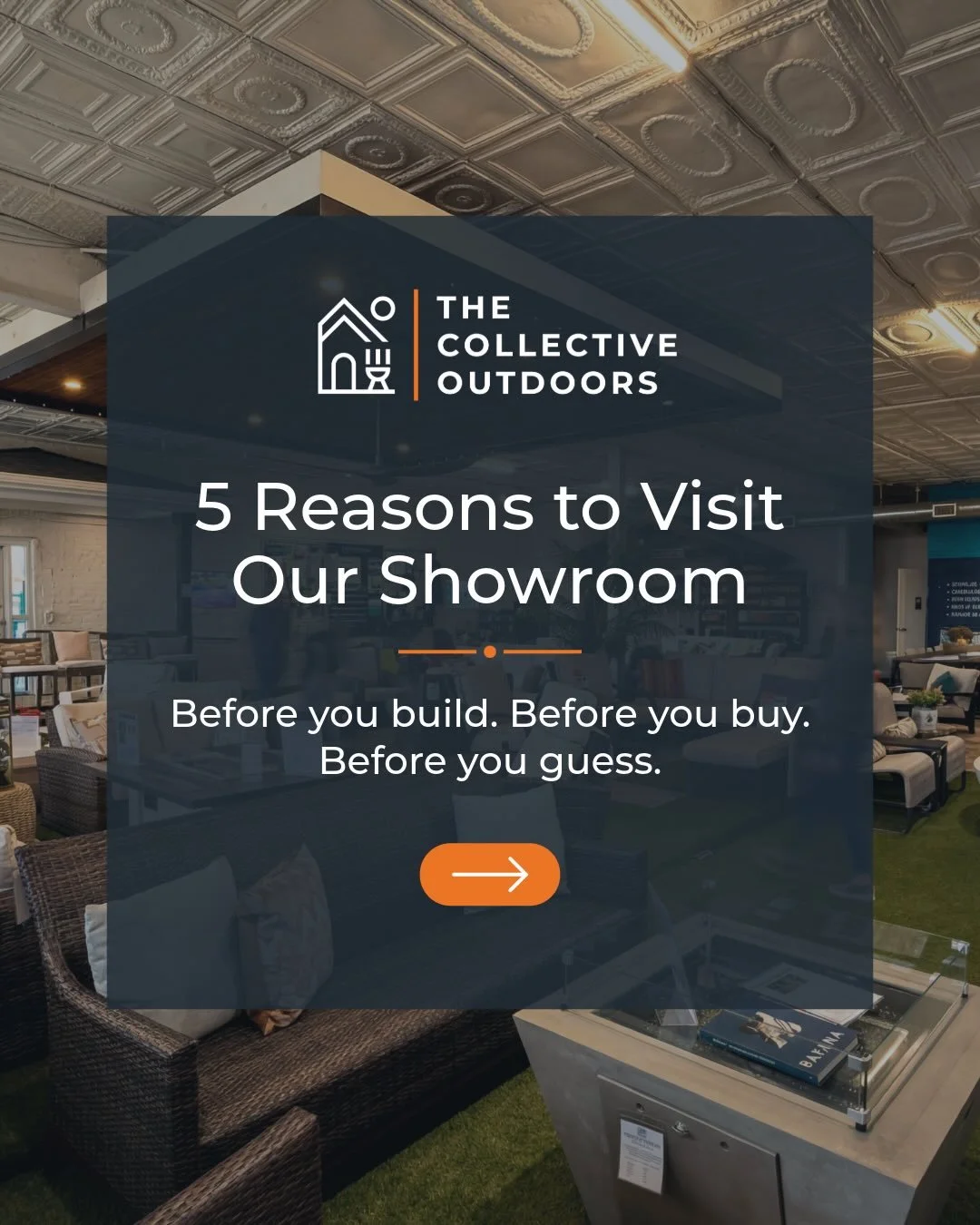 If you&rsquo;re planning an outdoor space, don&rsquo;t guess. Come see it. Touch it. Walk it. From stone textures to fabric options to built-in appliances- you&rsquo;ll know exactly what you&rsquo;re getting.

And you won&rsquo;t just meet a salesper