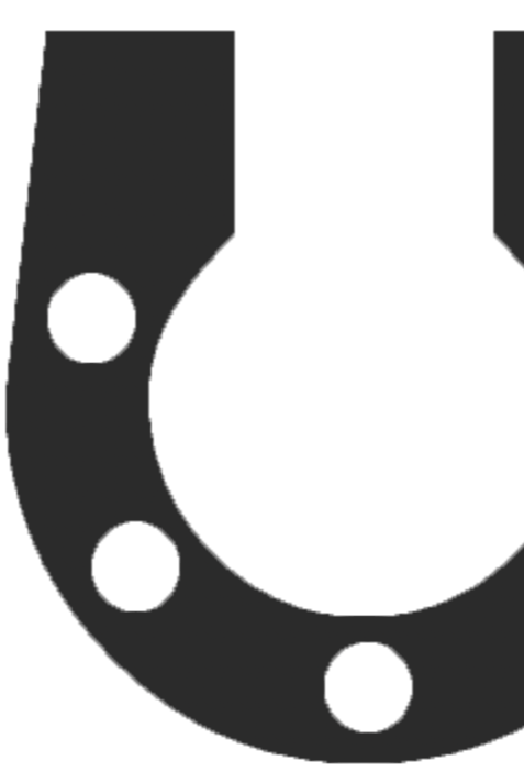 Close-up of a black and gray bicycle gear or sprocket with circular holes