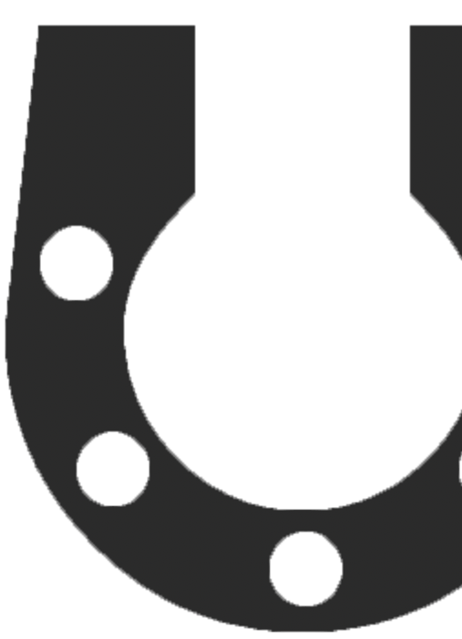 Close-up of a black automotive brake rotor with drilled holes