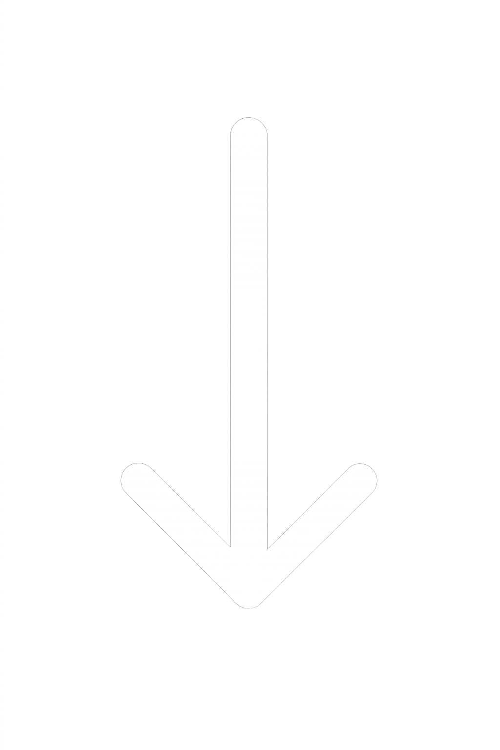 A black background with a large, white downward arrow in the center.