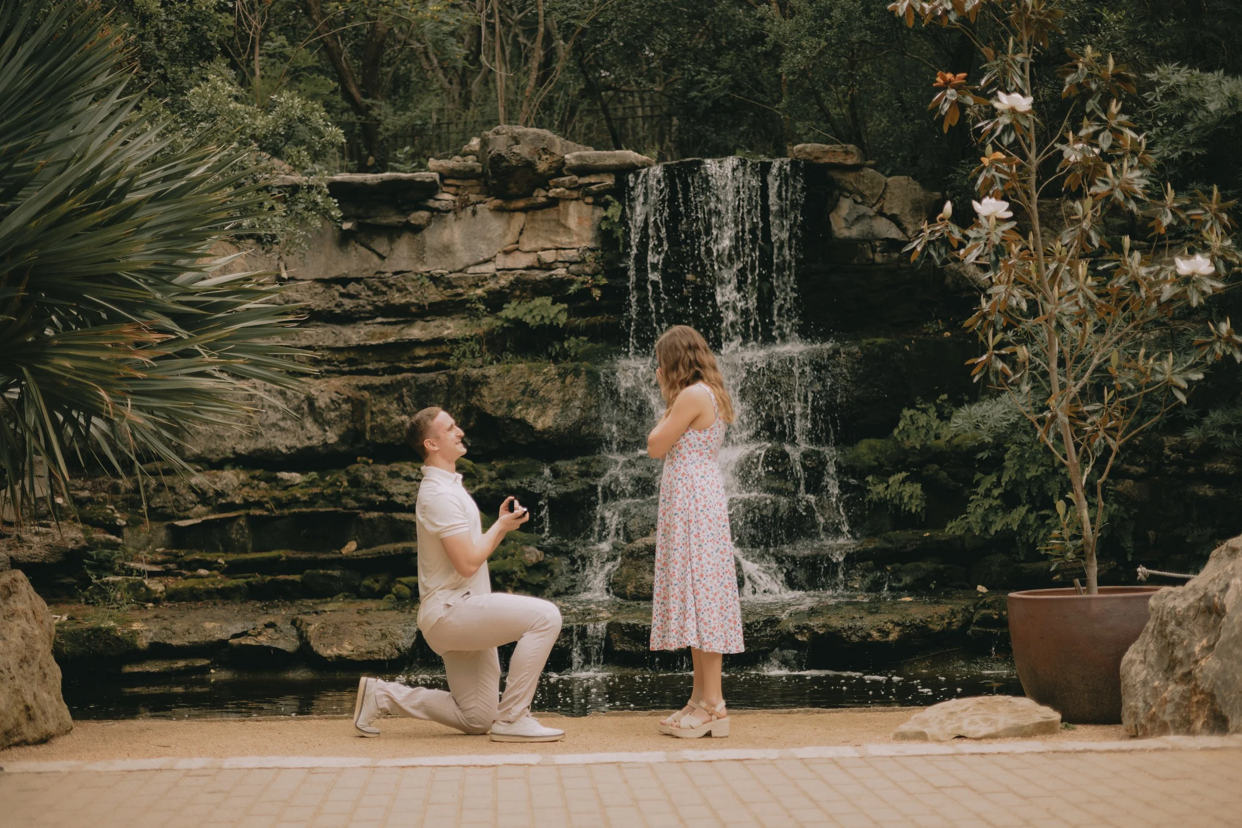 Zilker Park Botanical Garden Engagement session in downtown Austin Texas 