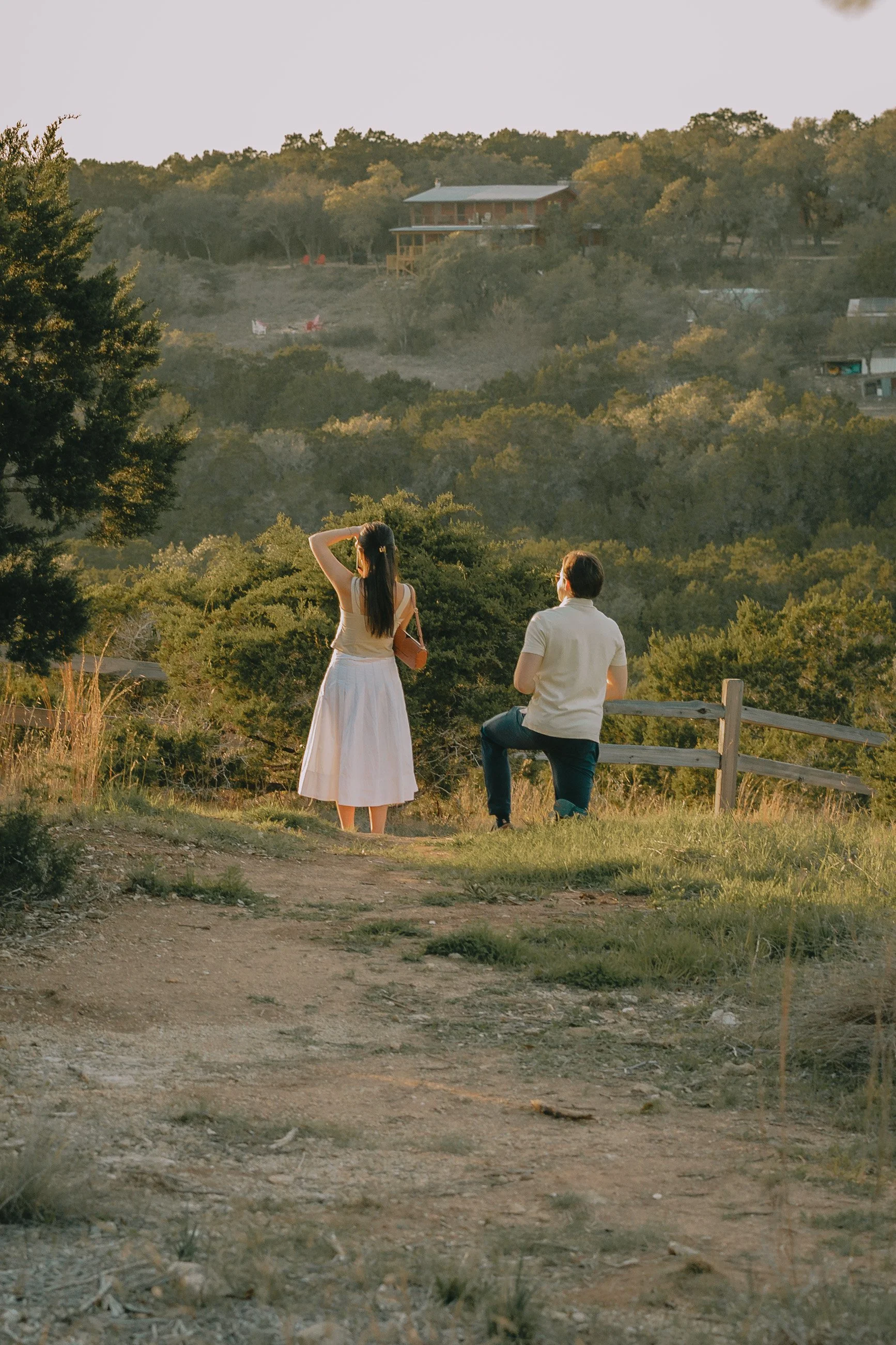 Engagement photos with a Hill Country View at the Onera Wimberly, In Texas  