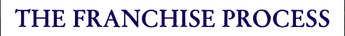 Text reading 'THE FRANCHISE PROCESS' in purple capital letters