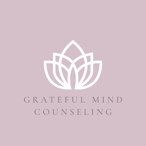 Logo of Grateful Mind Counseling, Virtual Therapy. Texas Residents. Licensed Professional Counselor Associate Samantha Alaniz. Therapy.