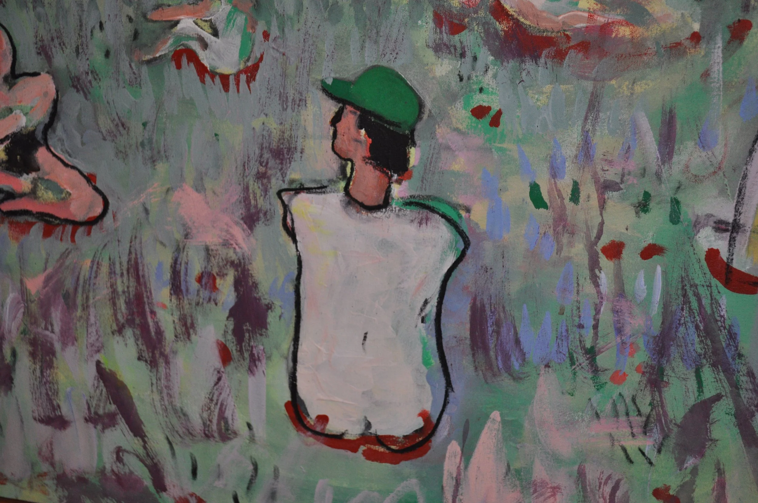 "Community participants working with regenerative artist on land art project in Prospect Park