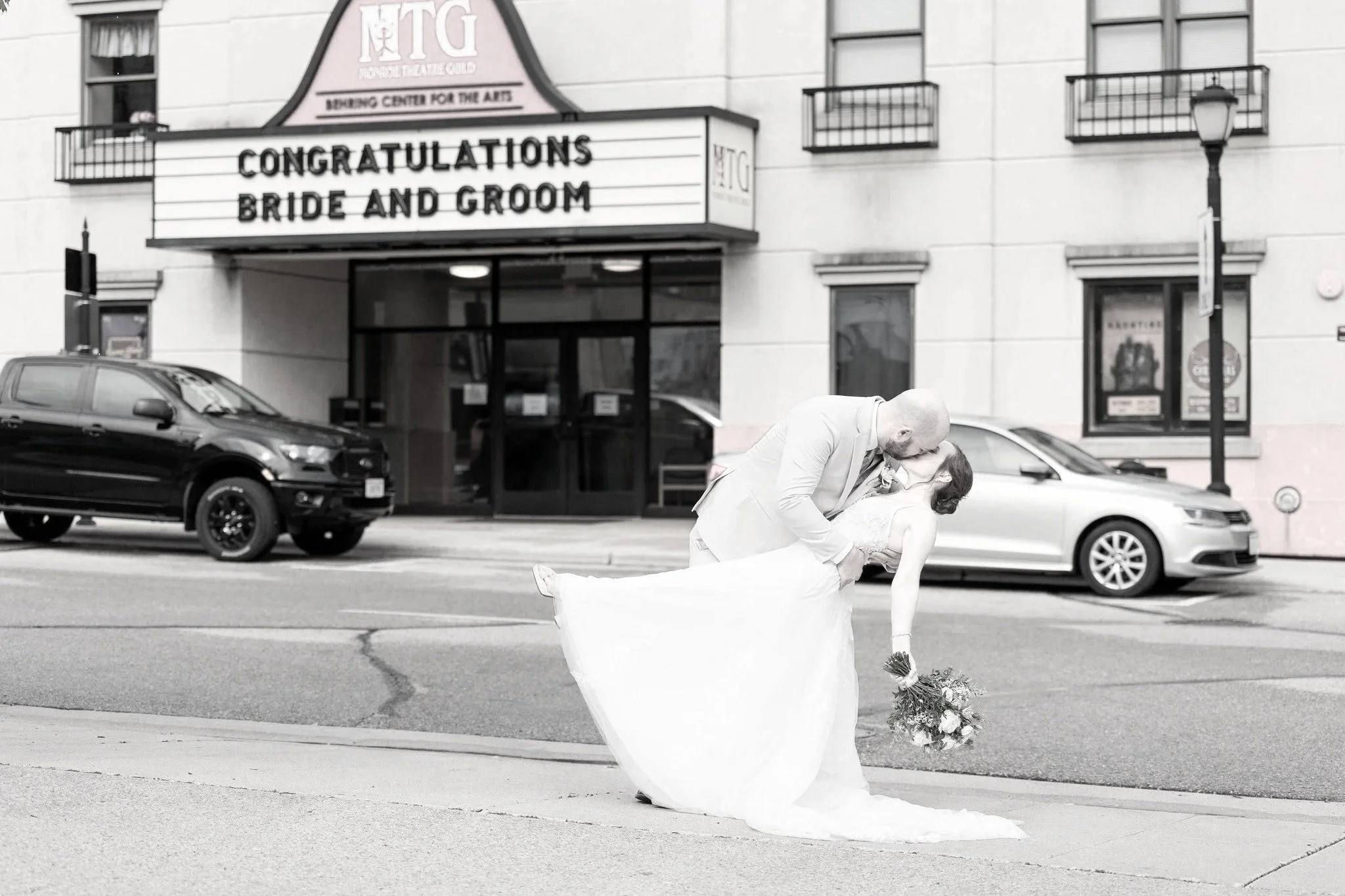 A wedding at Monroe Theatre Guild.