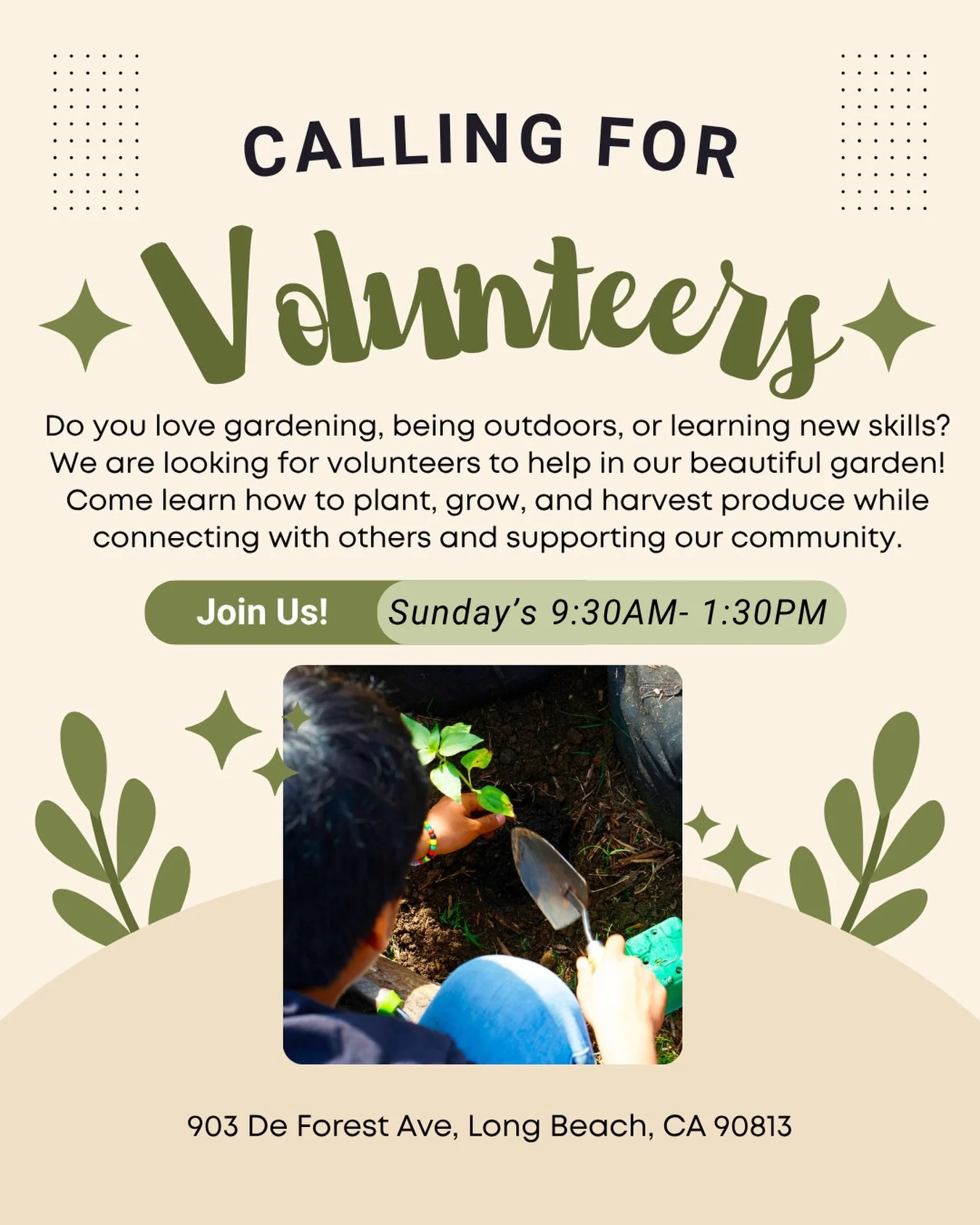 🌱💚 We&rsquo;re looking for volunteers to join us in our beautiful garden! Whether you&rsquo;re an experienced gardener or simply want to learn how to plant, grow, and harvest fresh produce, we&rsquo;d love to have you. Gain hands-on experience, con
