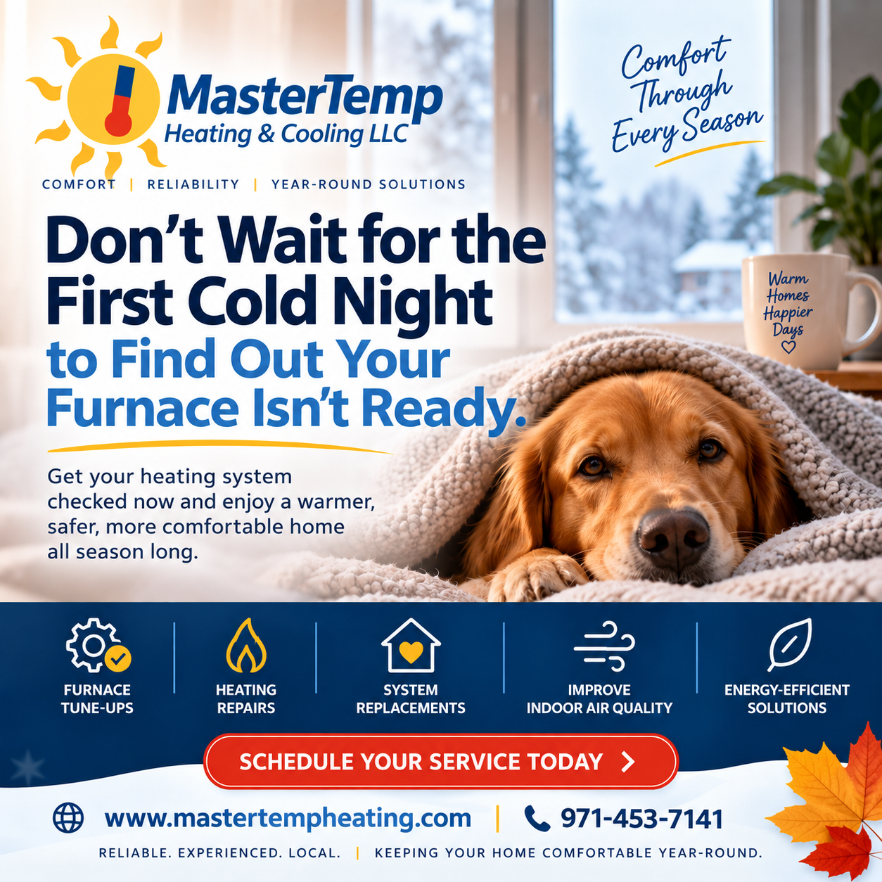 Master Temp Heating & Cooling furnace service flyer