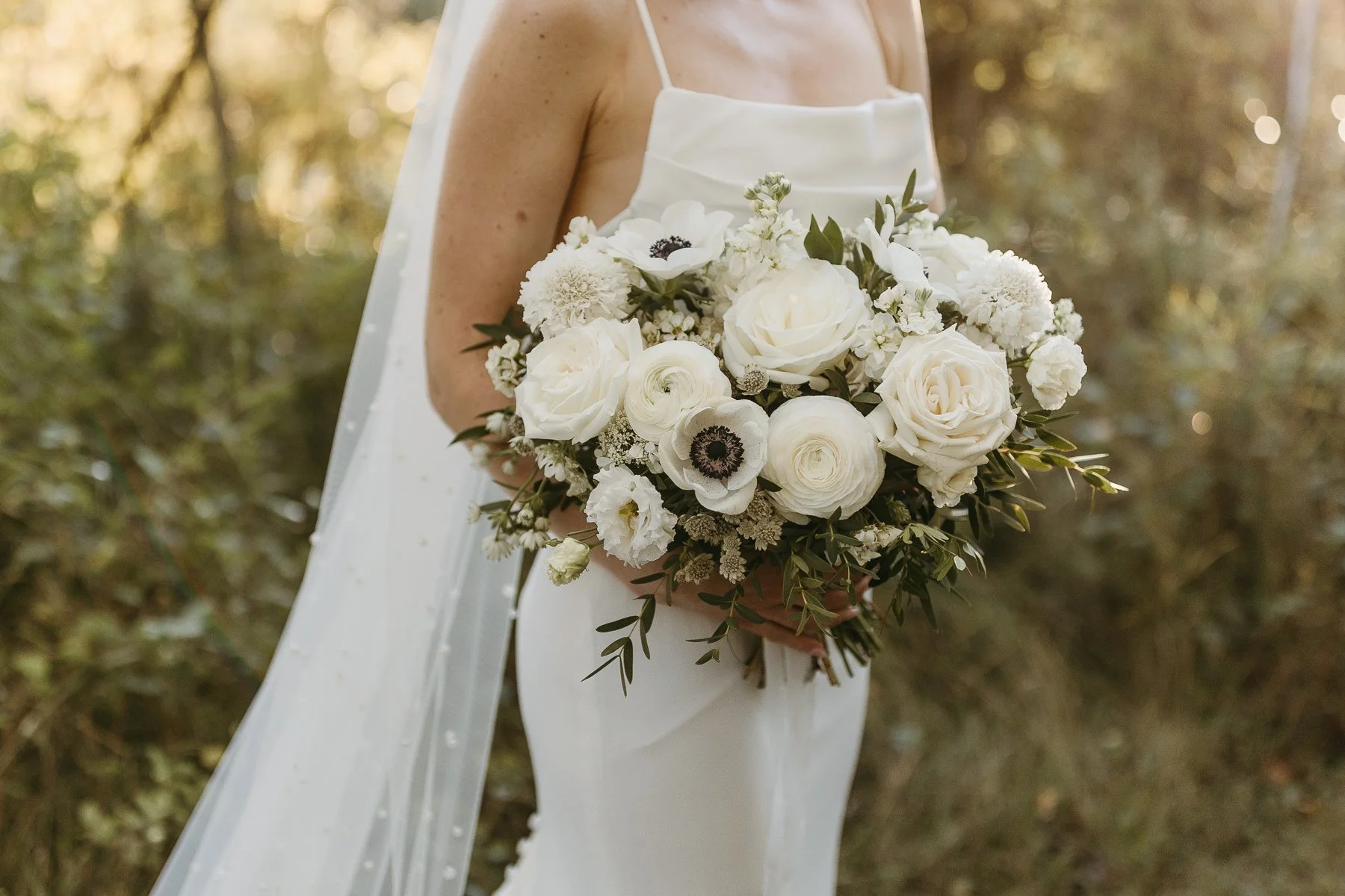 Modern Elegant White Bridal Bouquet 